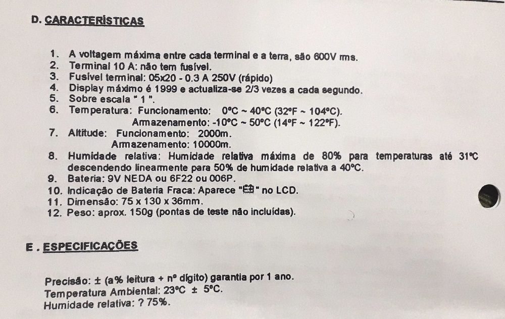 Multímetro digital compacto UNI-T UT30D Usado