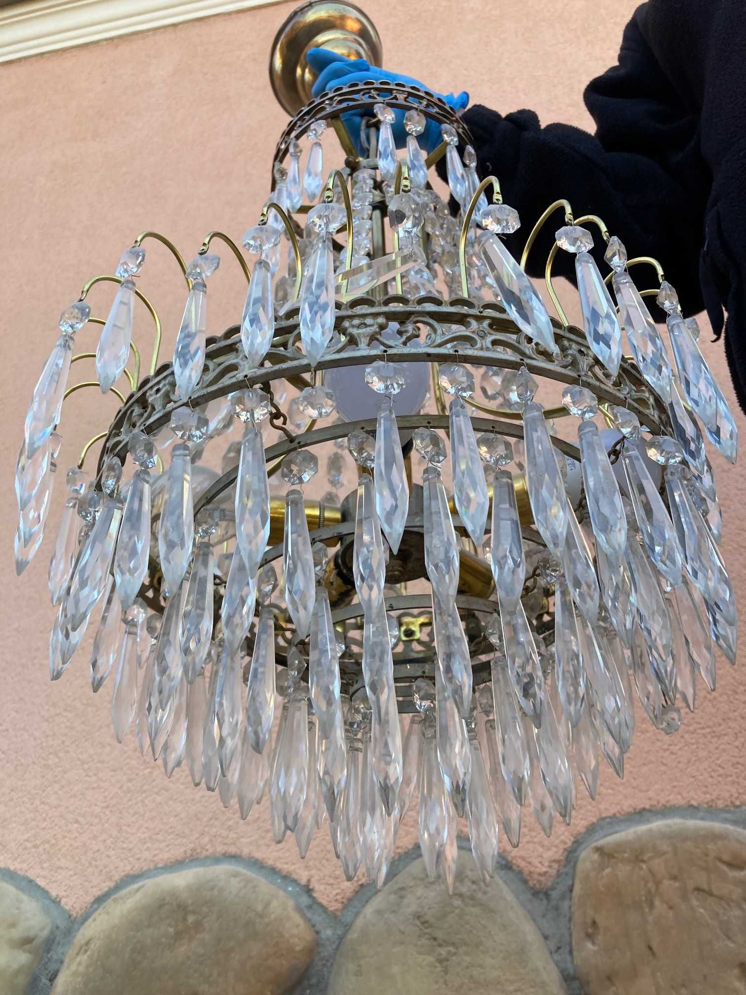 lampa żyrandol szkło