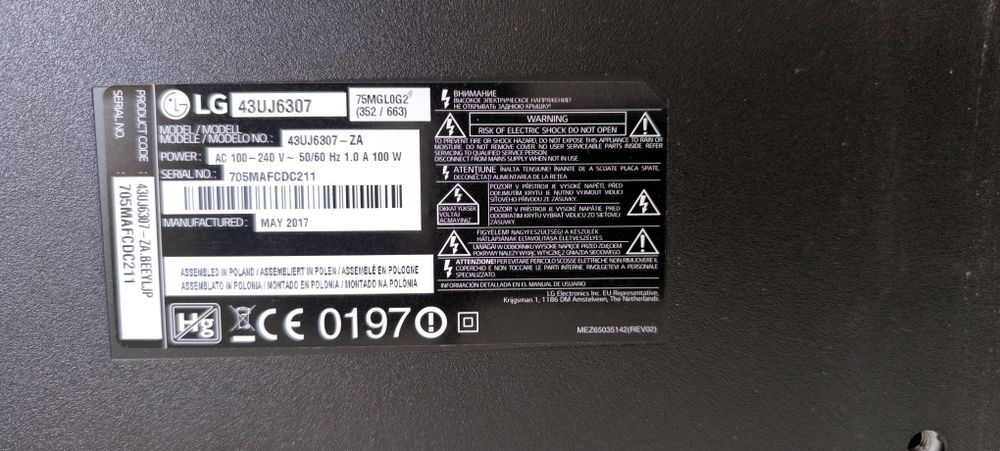 Sprzedam telewizor LG 43UJ6307