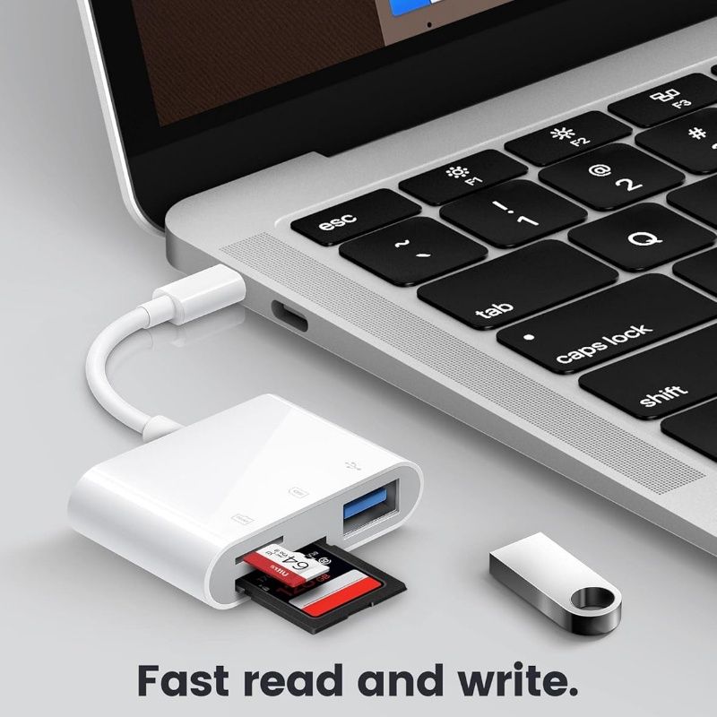 Adapter czytnik kart pamięci 3w1 typ C Tf Cf SD USB-C