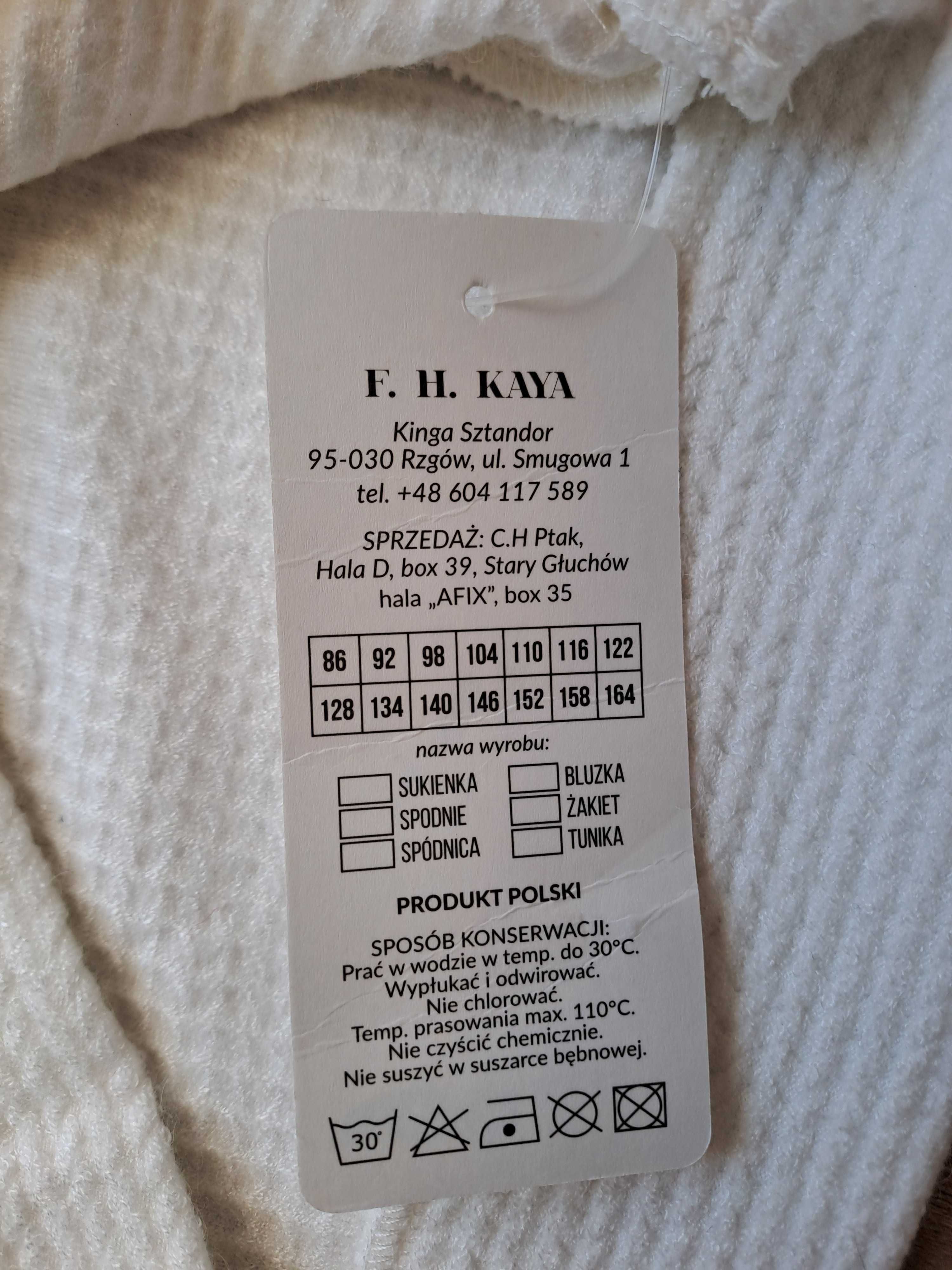 Nowy Biały wełniany sweter r.122 elegancki / komunijny
