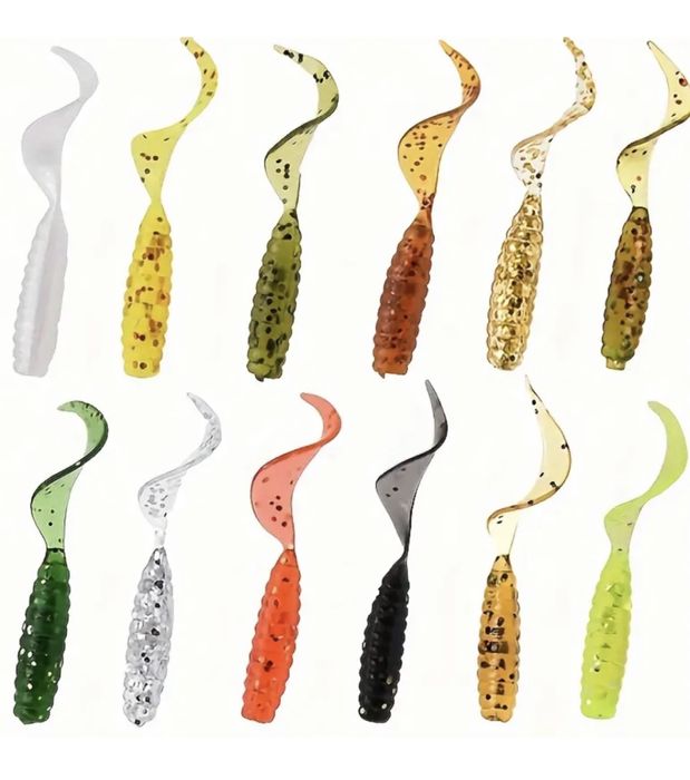 Силіконові твістери 6 см - 20 шт мікс. Приманки твистеры для рыбалки