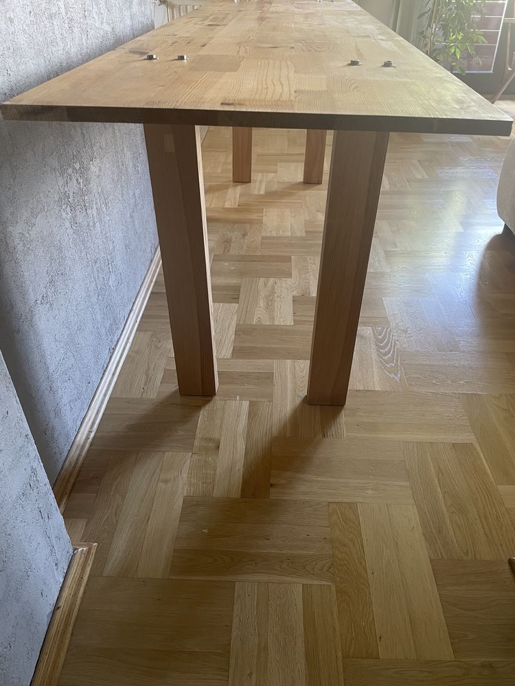 Szerokie biurko drewniane w stylu loftowym 240x60x76