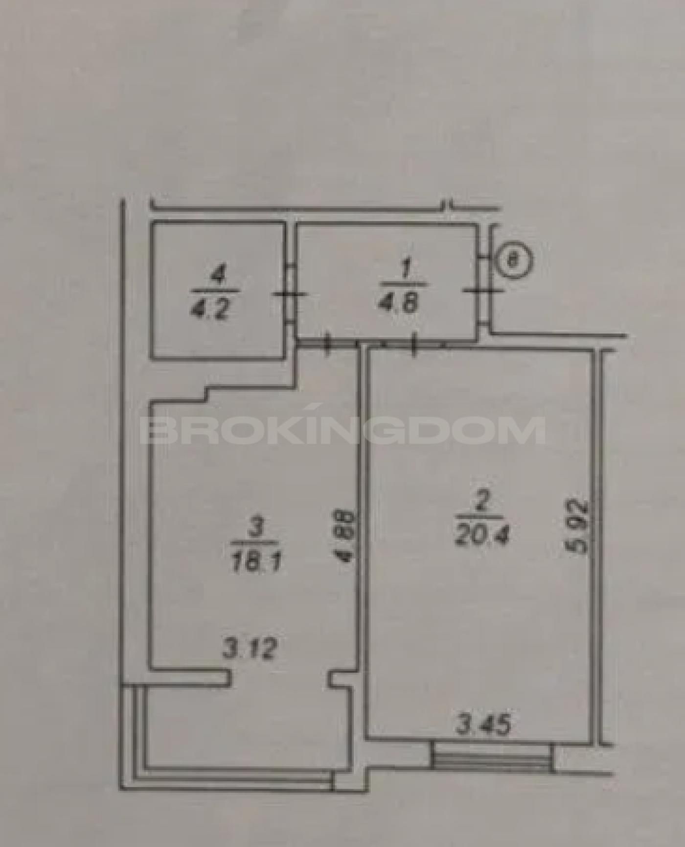 Продаж 1к квартири , с. Крюківщина