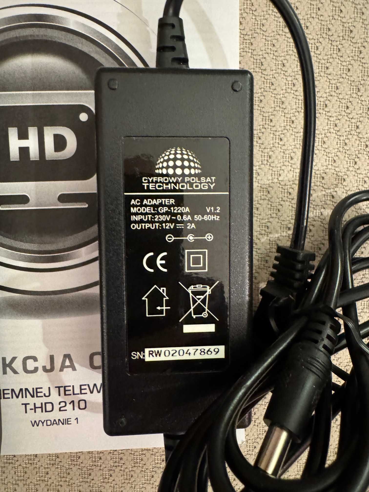 Dekoder DVBT  T-HD 210 Polsat zestaw pilot zasilacz