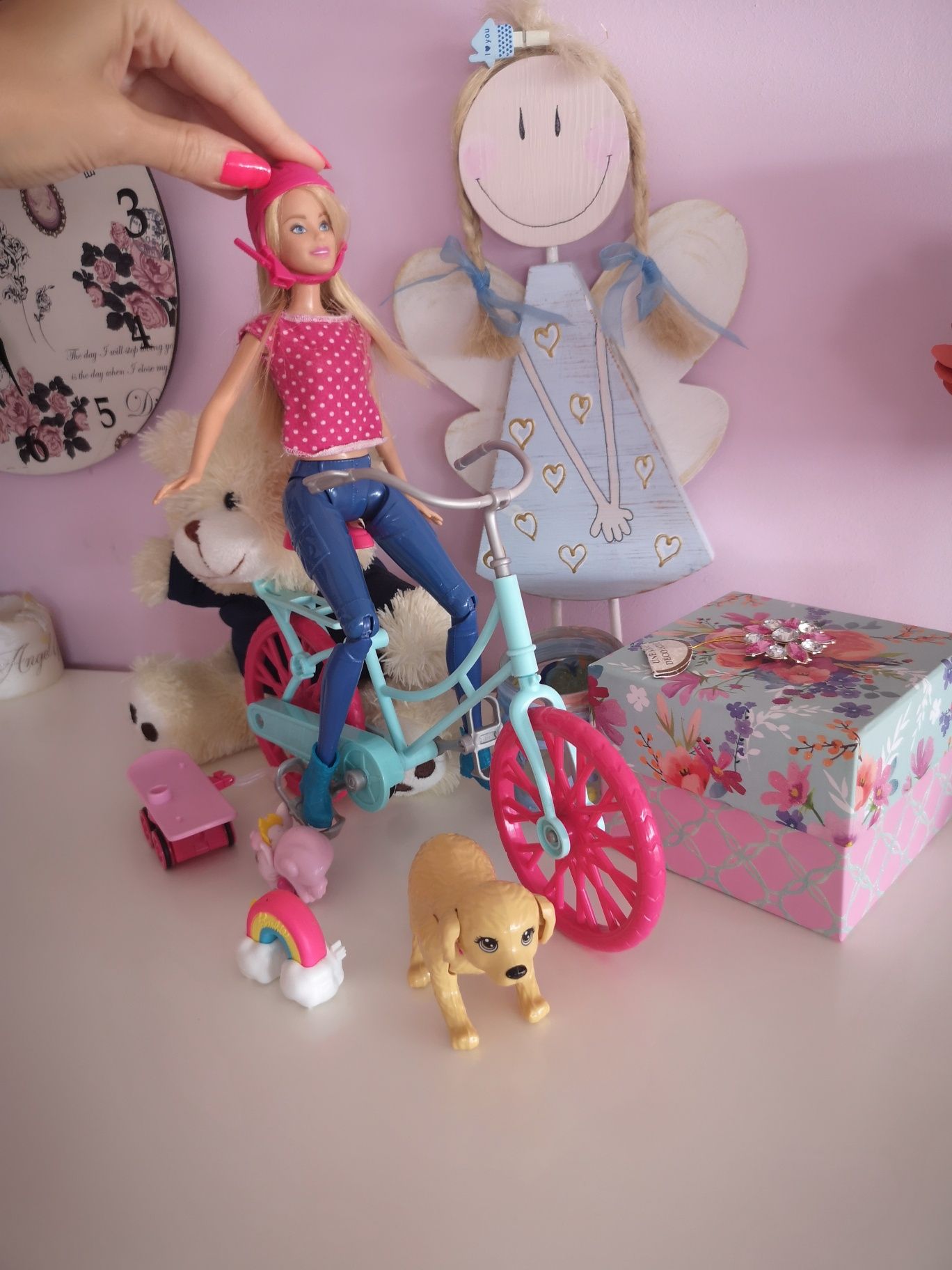 Barbie na rowerze rower lalki Barbie z rowerem