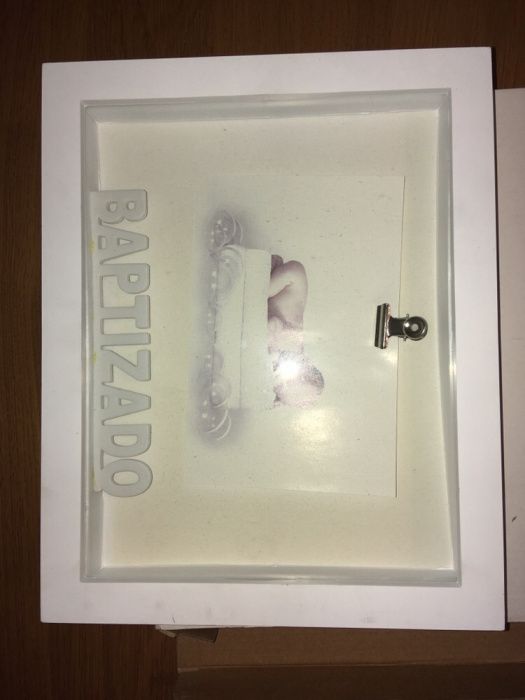 Moldura linda branca baptizado 21x16 NOVA