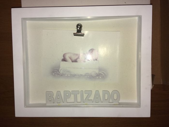 Moldura linda branca baptizado 21x16 NOVA