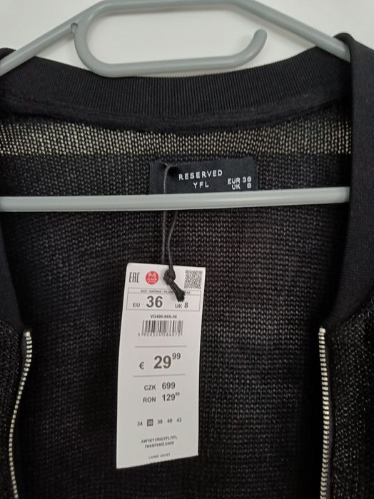 Błyszcząca czarna bluza/katana/narzutka Reserved