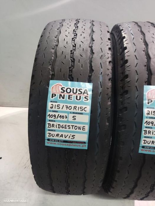 2 pneus semi novos 215-70r15 c bridgestone - oferta dos portes