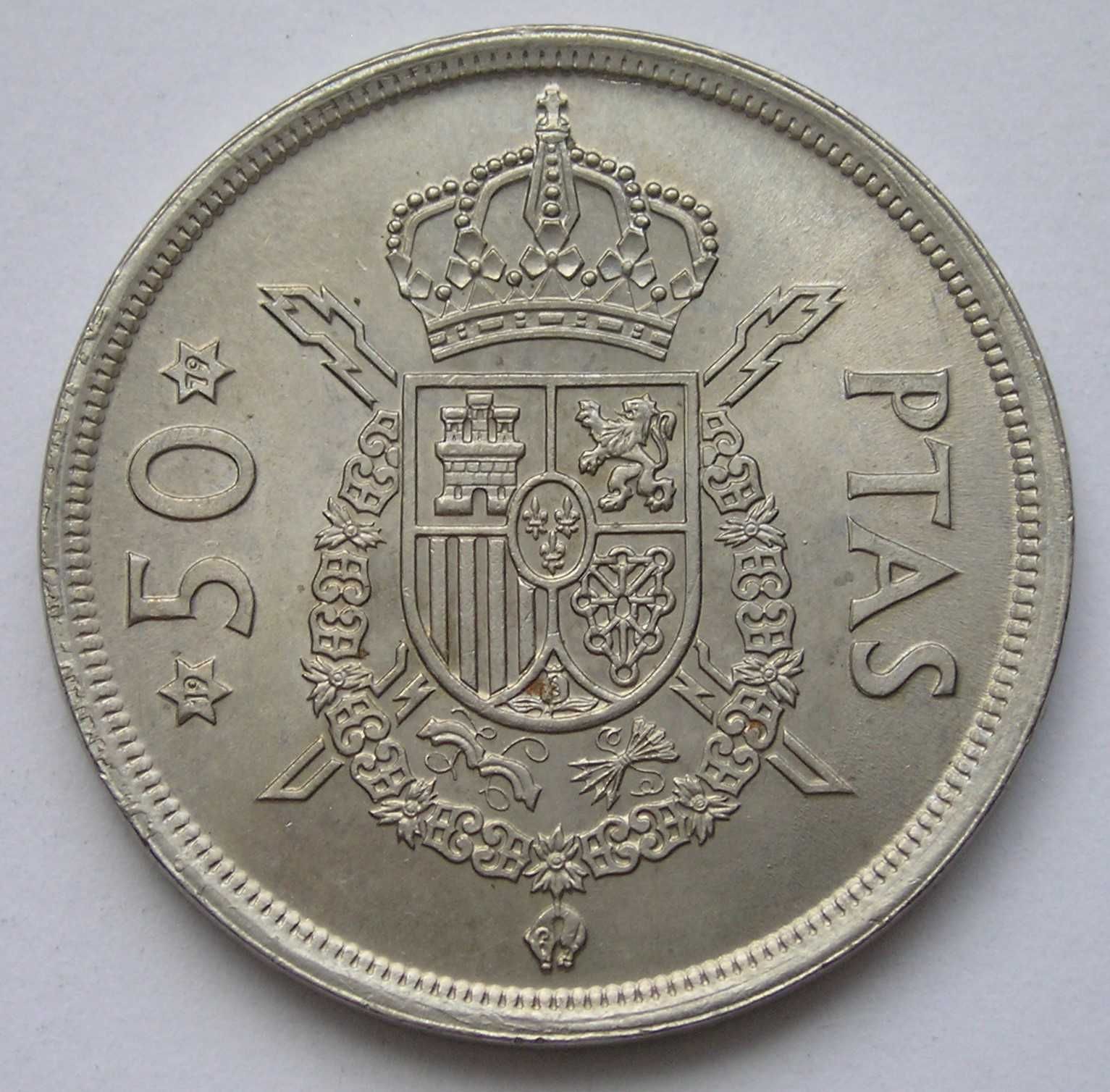 Hiszpania 50 peset 1975 - Juan Carlos - stan menniczy -