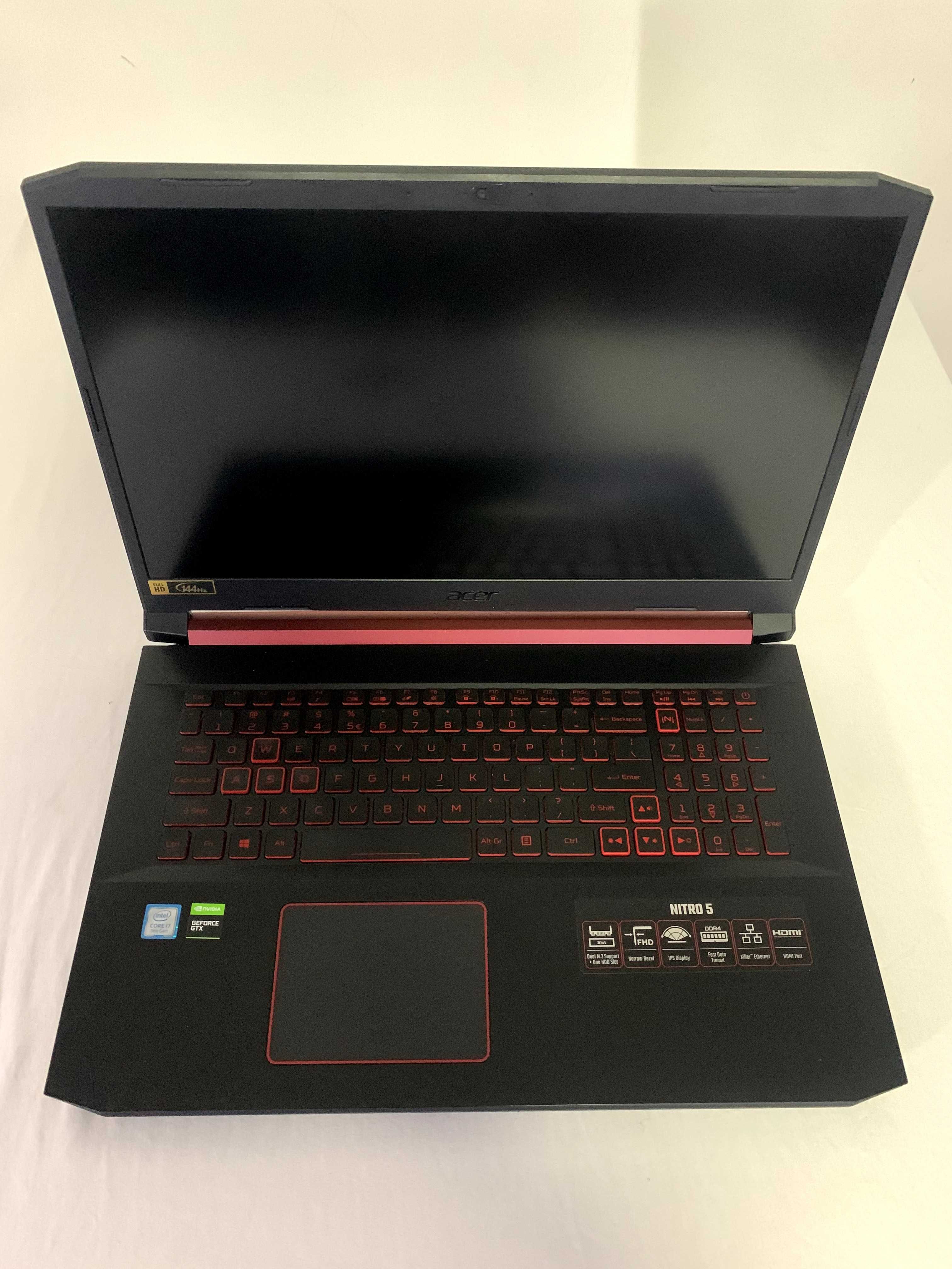 Acer Nitro 2.5TB SSD  i7, 1660TI, 17,3' zadbany.