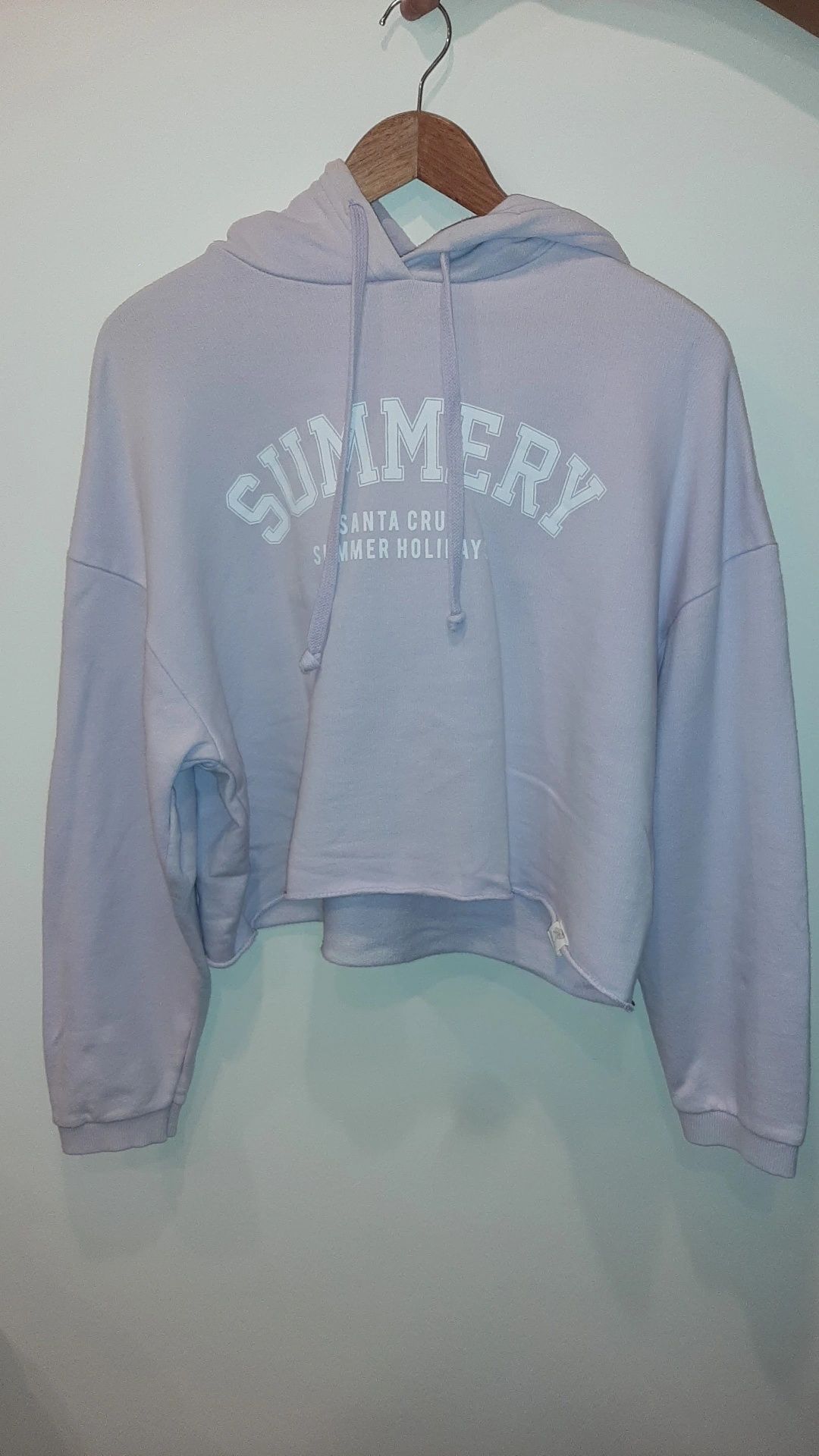 Sweatshirt lilás cropped PULL&BEAR