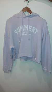 Sweatshirt lilás cropped PULL&BEAR