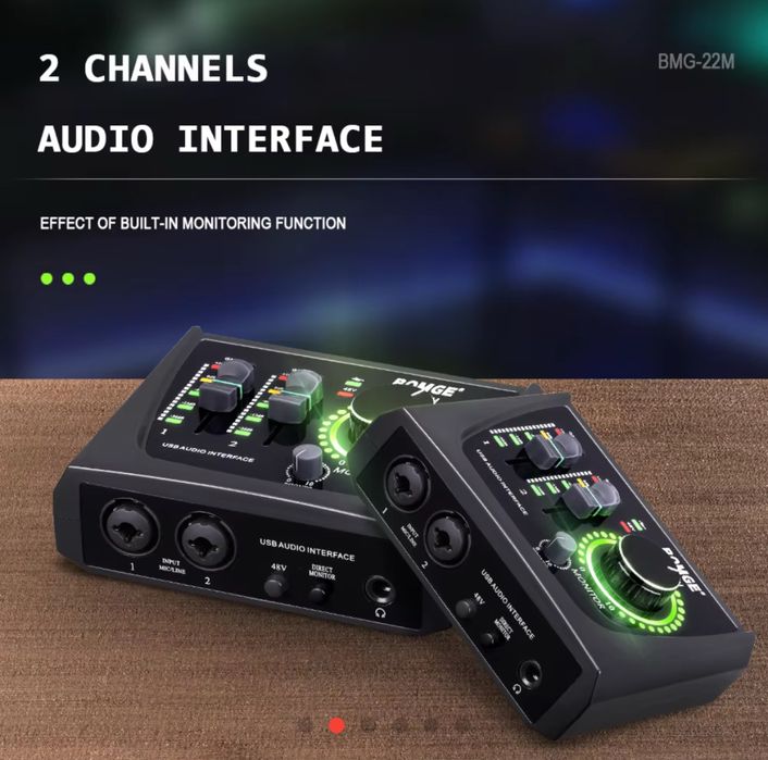 Звуковая карта BOMGE 2-channel USB Audio Interface + 48v
