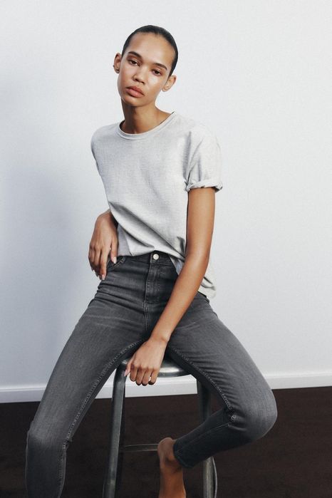 Джинси trf sculp з високою посадкою зара zara 46