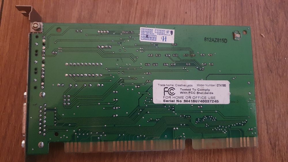 Karta dźwiękowa Creative Sound Blaster Vibra 16C CT4180 ISA Retro