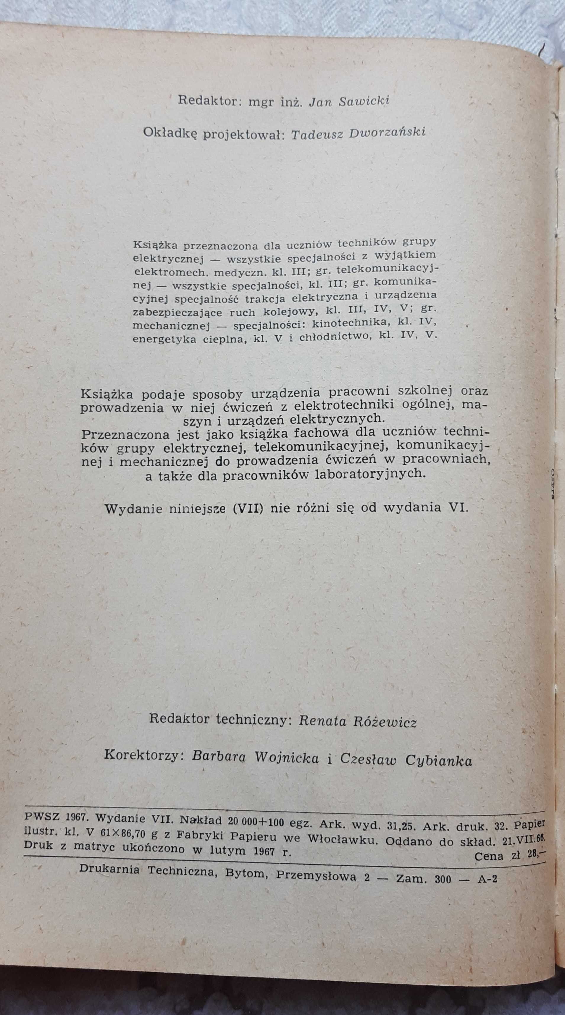 Książka "Pracownia elektrotechniczna" Kacejko