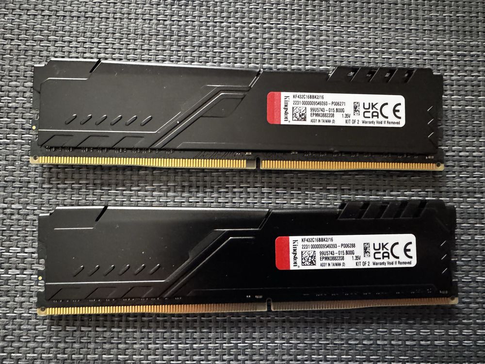 Оперативна памʼять, kingston fury beast, 2x8, KF432C16BBK2/16, б/у.
