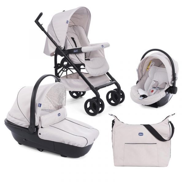 Carrinho de bebé Trio Sprint,  CHICCO bege claro liso