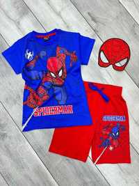 Śliczny komplecik bluzeczka I krótkie spodenki z maską Spider-Man