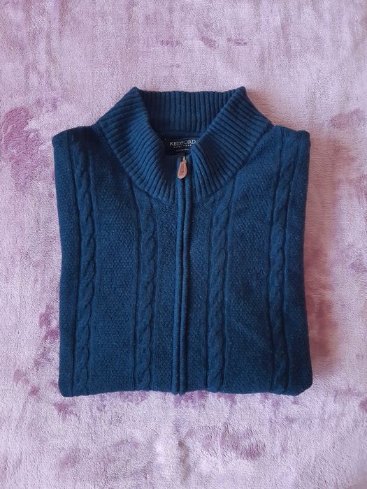 Blezer kardigan męski na suwak 3 XL Redford 50% wełna jagnięca