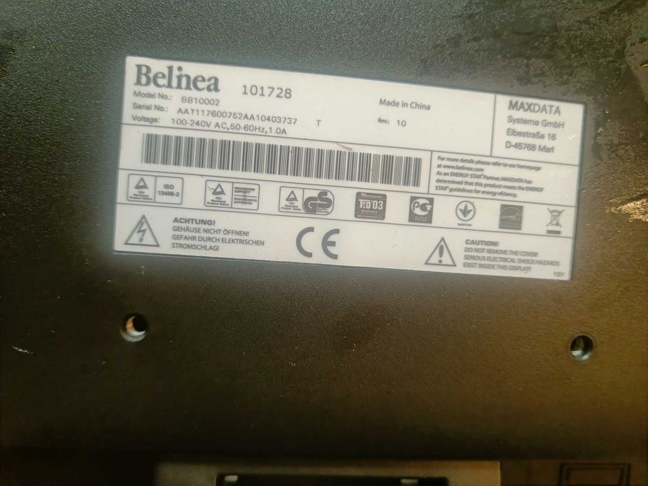 Monitor LCD Belinea 17" DVI VGA z podstawką i kablem