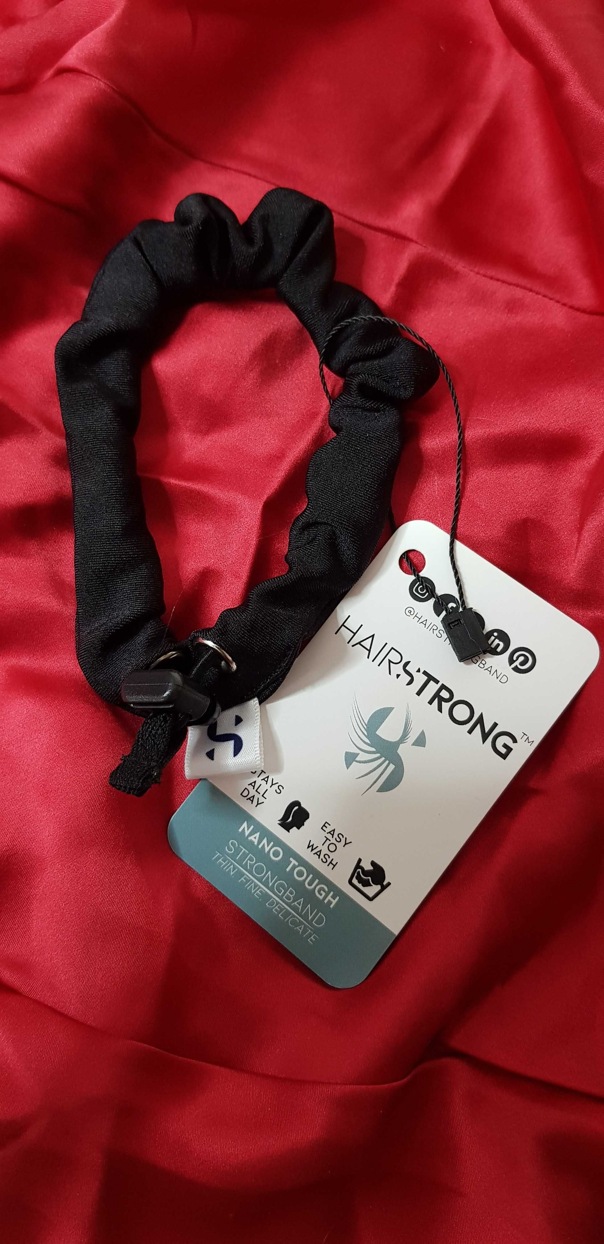 Nowa Strongband sportowa scrunchie nano tough czarna gumka do włosów