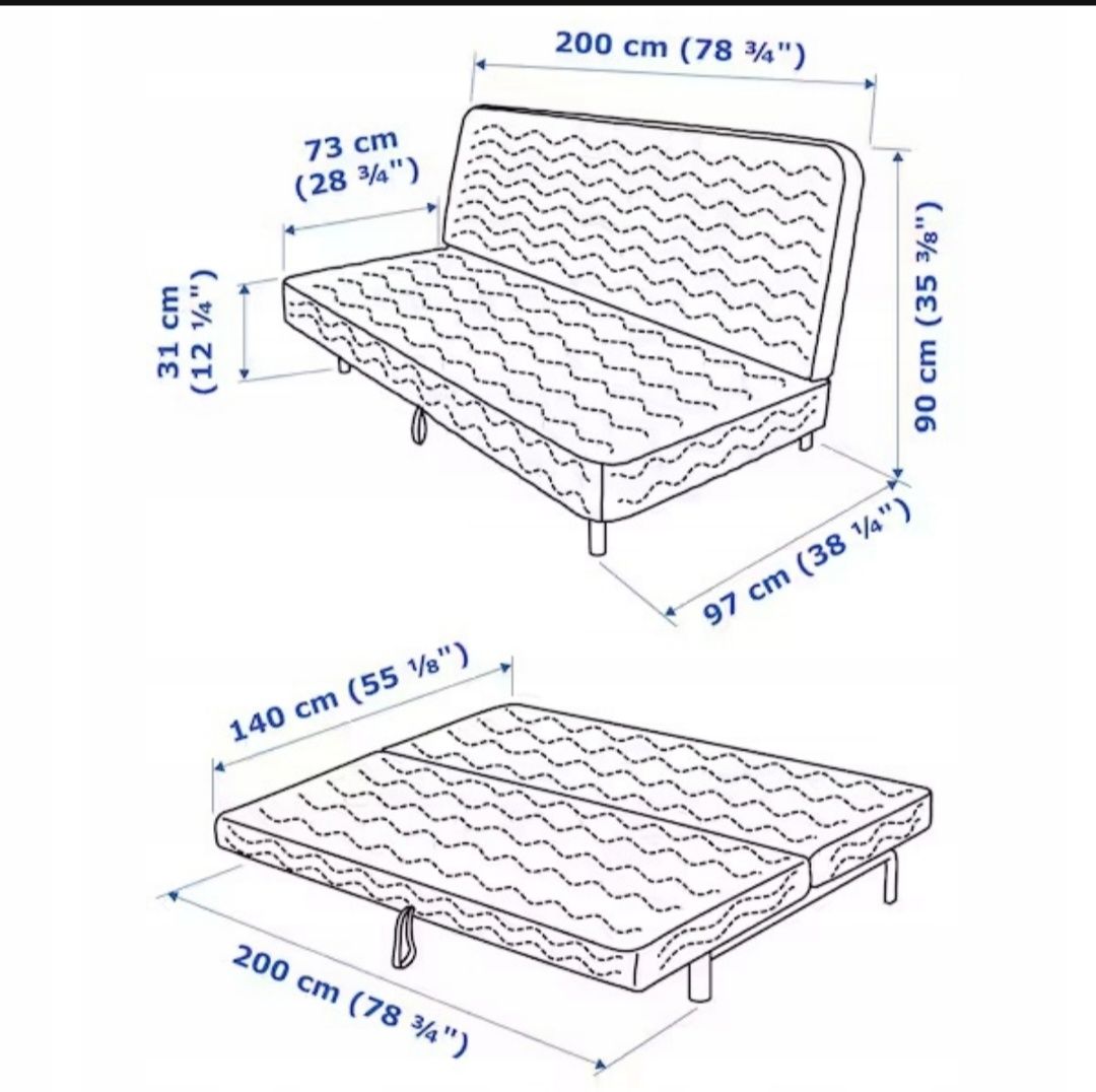 REZERWACJA Kanapa Sofa Ikea Nyhamn 3 osobowa rozkładana ze skrzynią na