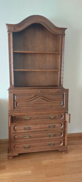 Escrivaninha em madeira de carvalho maciço