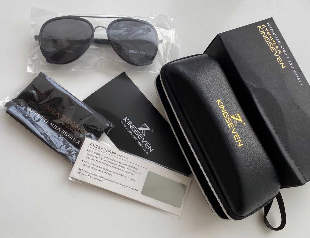 Поляризованные солнцезащитные очки с футляром KINGSEVEN  Black Gray