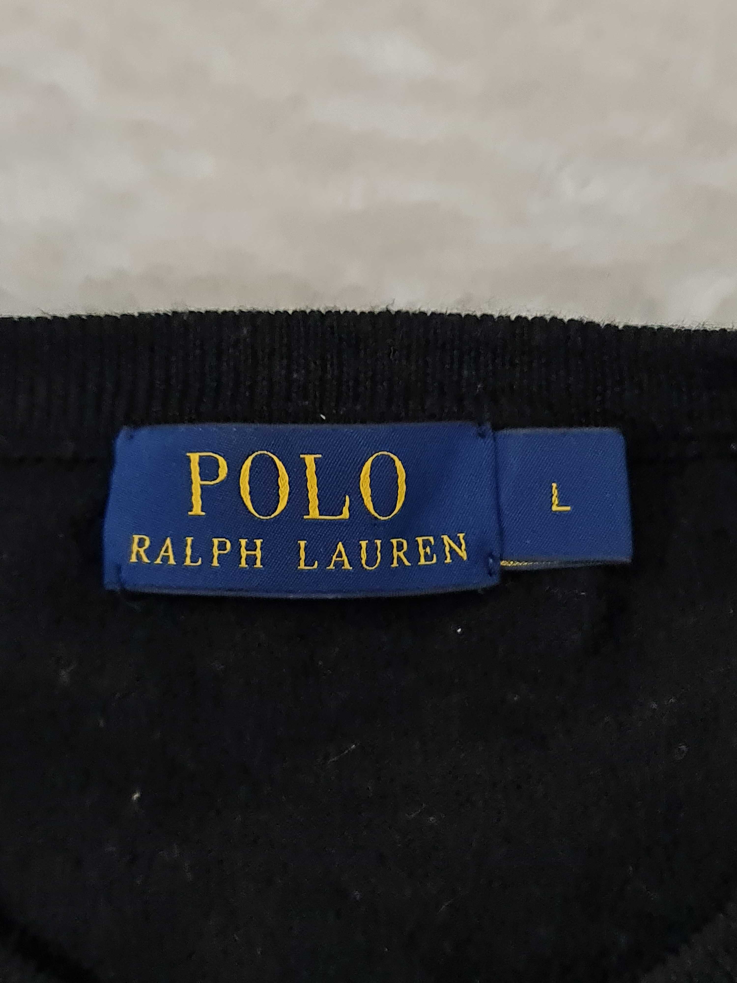 Sweter Polo Ralph Lauren Rozmiar L Czarny 100% Wełna , Wełniany Logo