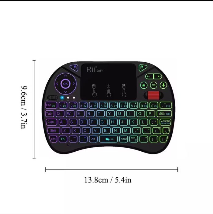 Блутус мини клавиатура Rii X8+ (с микрофоном и подсветкой)