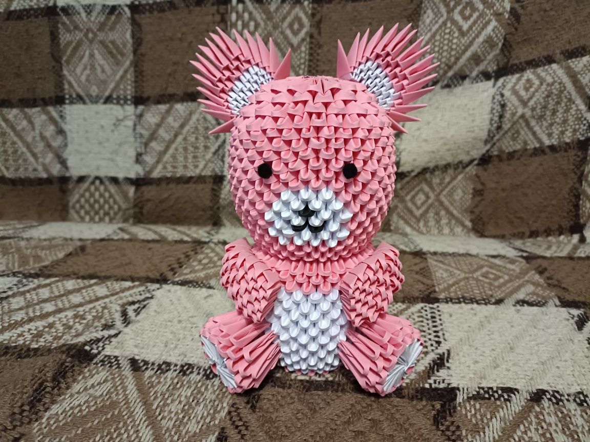 Duży Miś Origami Modułowe 3D