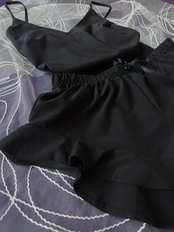 Черная пижама женская (шорты+маечка)