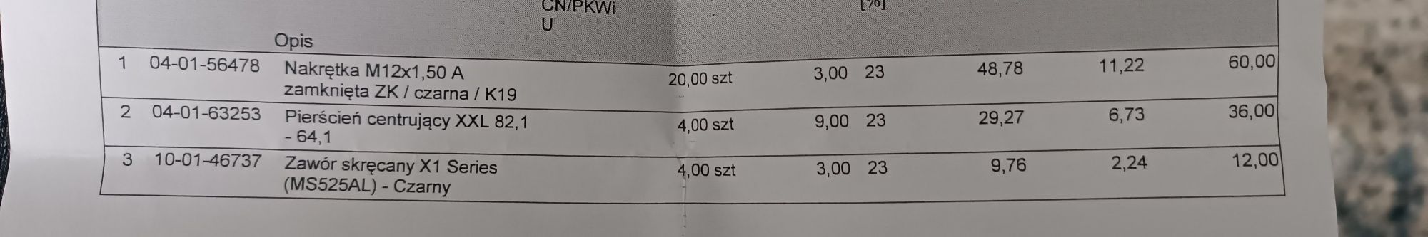 Pierścienie centrujące z 82 na 64.1 Honda