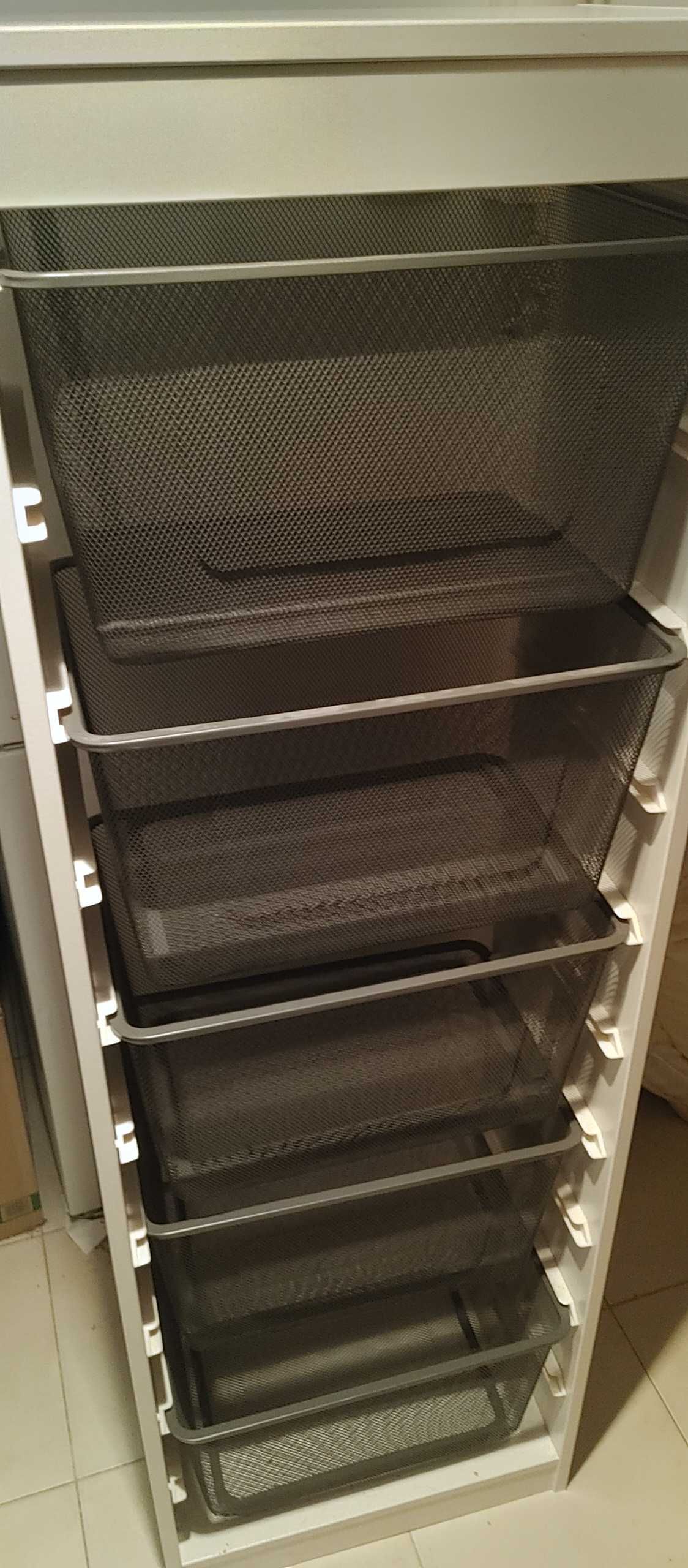 Szafka-szafa lazienkowa z koszykami- IKEA -biala-szafka nad pralke