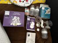 Philips молоковідсмоктувач + philips avent пляшечки (2) + Nuk 0-6