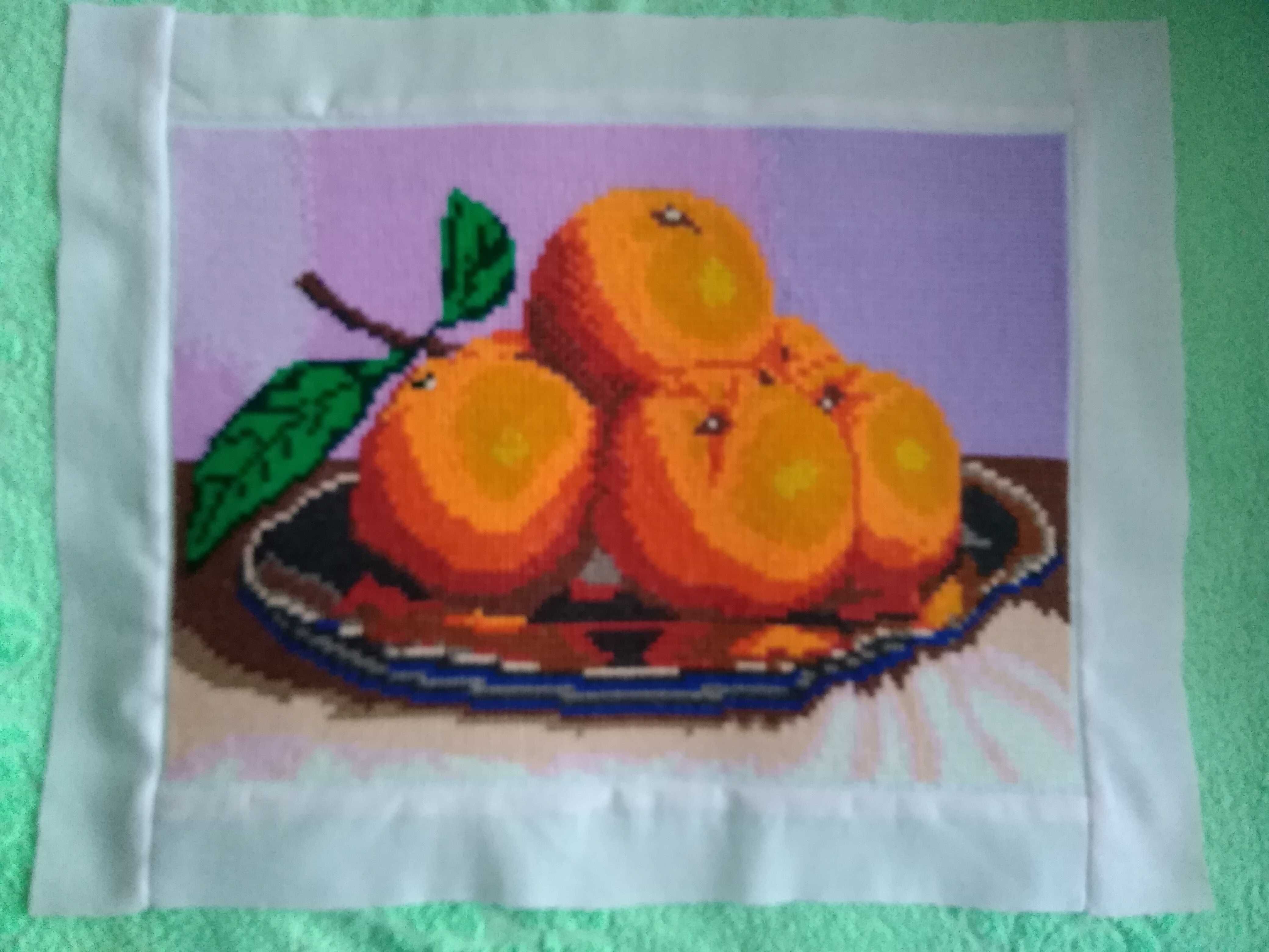 Картина вишита нитками Апельсини