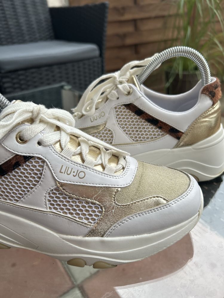 Sneakersy Liu Jo na platformie biale zlote rozmiar 38 damskie buty