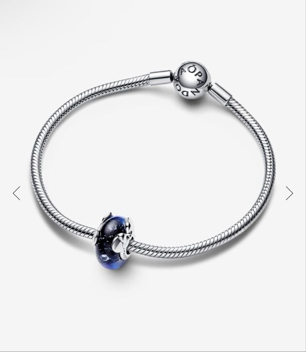Pandora charmsy z niebieskiego szkła murano Myszka Mickey i Minnie