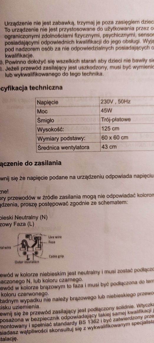 Wentylator stojący wiatrak Maltec nowy