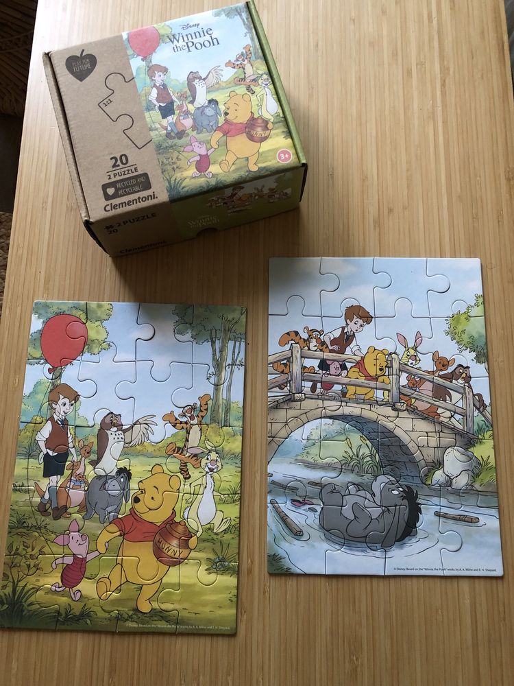 2x Puzzle Janod i Clementoni Disney Winnie the Pooh