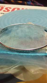 Rytosztuka stara bransoletka sztywna srebrna kółko koło