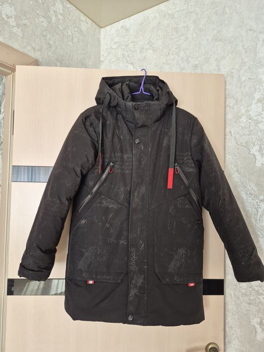 Куртка зимова дитяча подовжена чорна