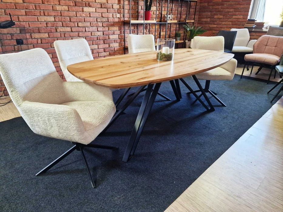 stół dębowy owalny 240x100 oryginalna krawędź producent dostępny