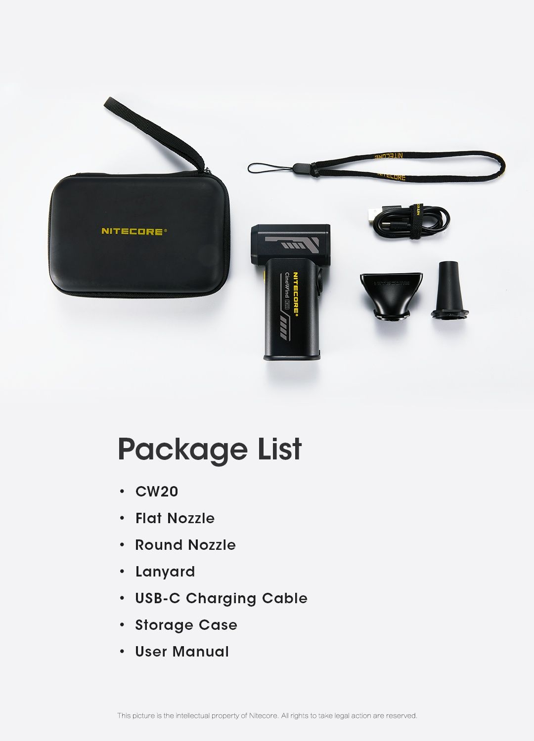 Nitecore CW20 42м/с Воздуходувка 100Вт / Вентилятор / Компрессор