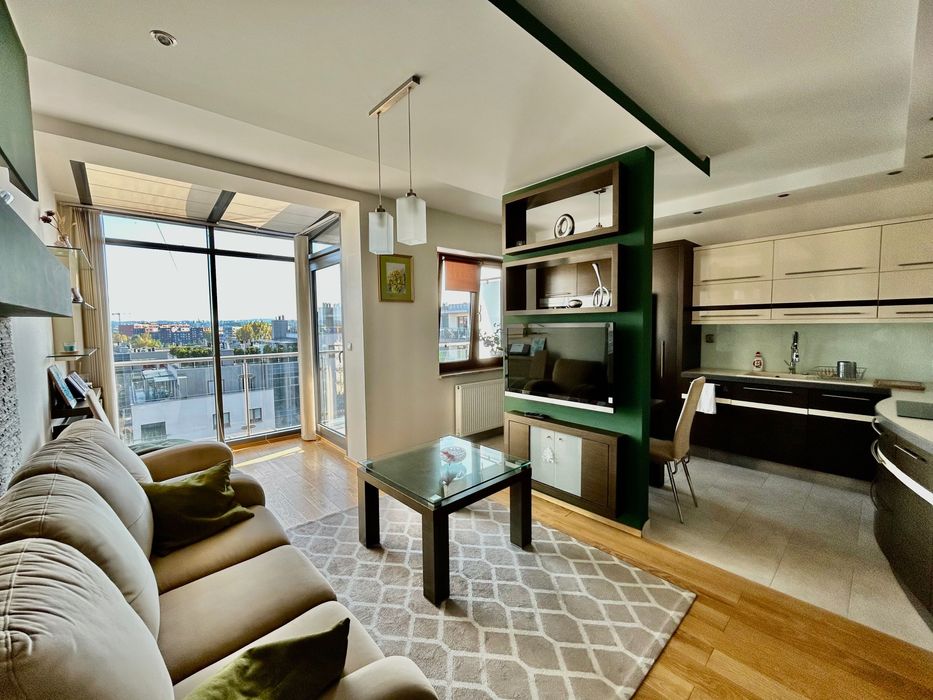 Apartament, ostatnie piętro, Wiślane Tarasy, klima