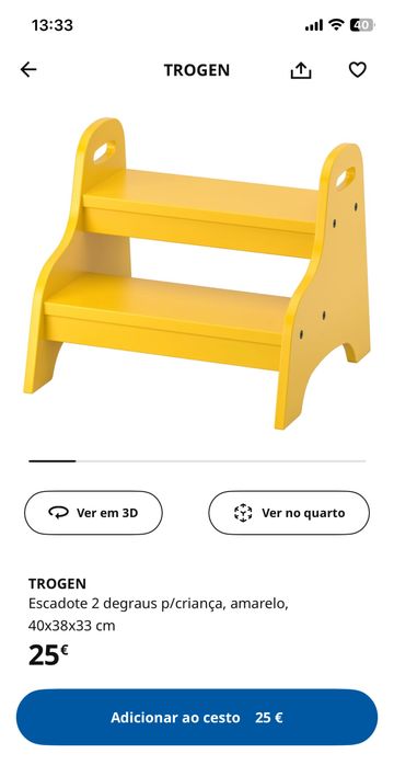 Escadote 2 degraus para criança
