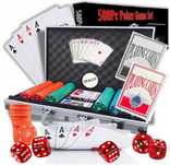 ZESTAW DO POKERA 500 ŻETONÓW Żetony Gry Poker Chips Set Karty Walizka